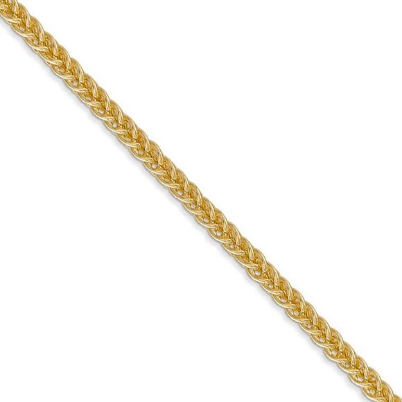 2.6mm 14k Yellow Gold Hollow Wheat Chain Necklace 20 Inch